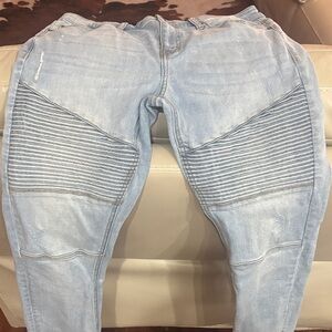 RSQ Light Blue Ribbed Jeggings